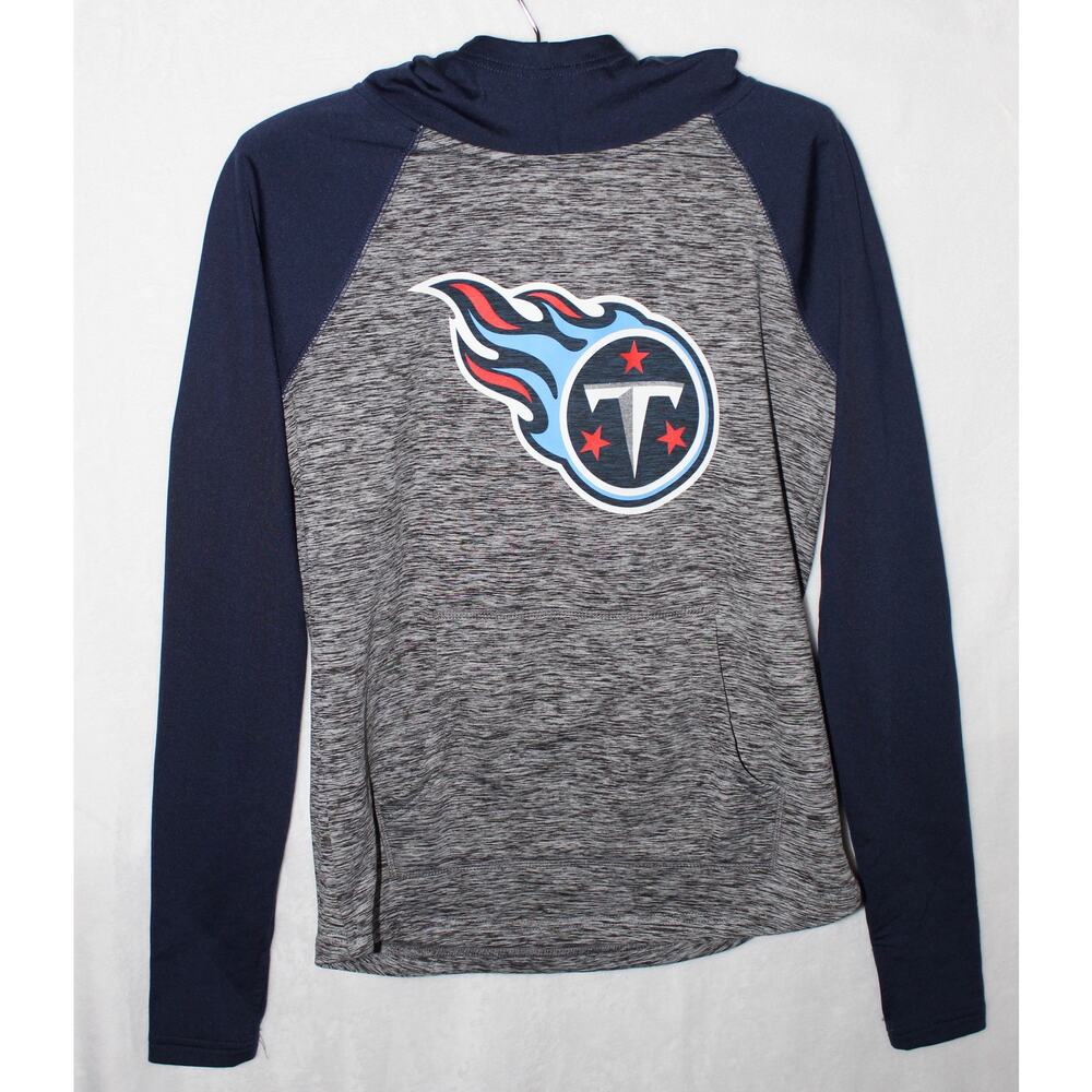 G-III 4Her by Carl Banks Tennessee Titans Pullover Hoodie Heather Gray/Navy SZ S